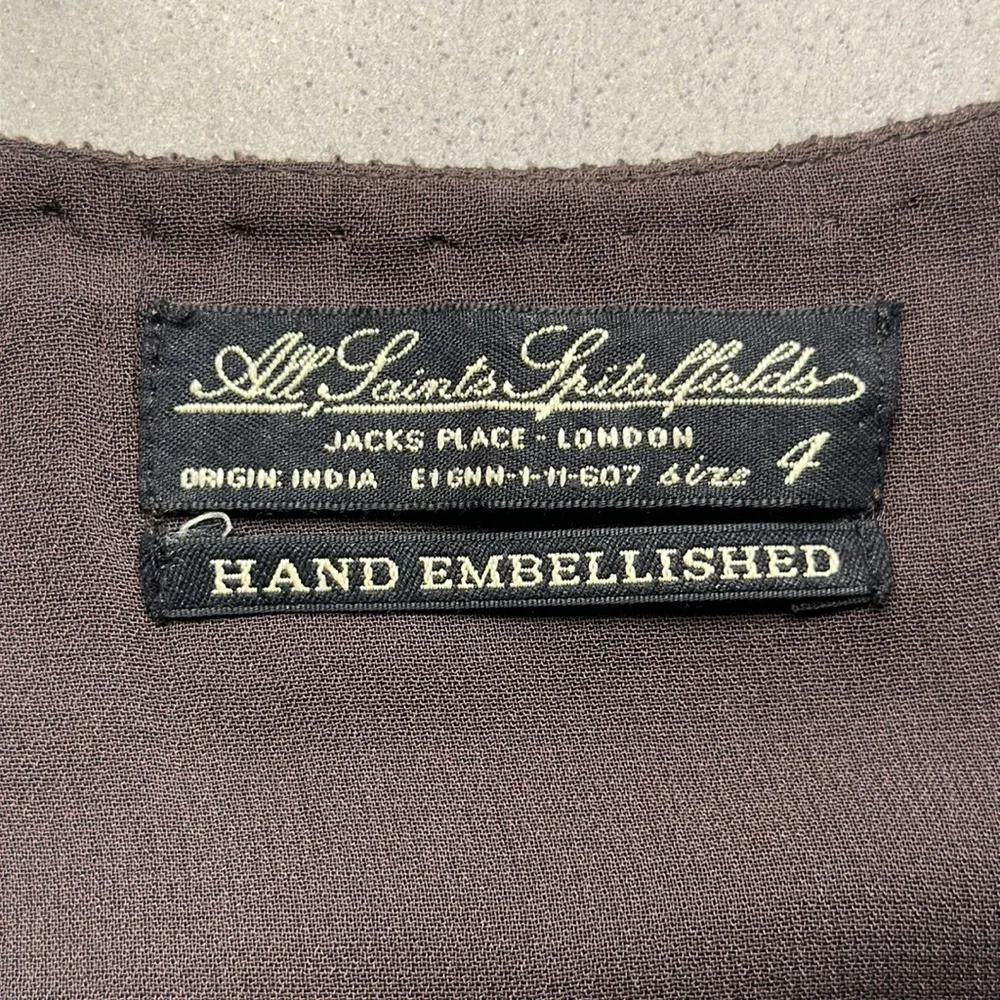 AllSaints Spitalfields Jacks Place London Hand Embellished Dress Vintage… - Picture 10 of 12